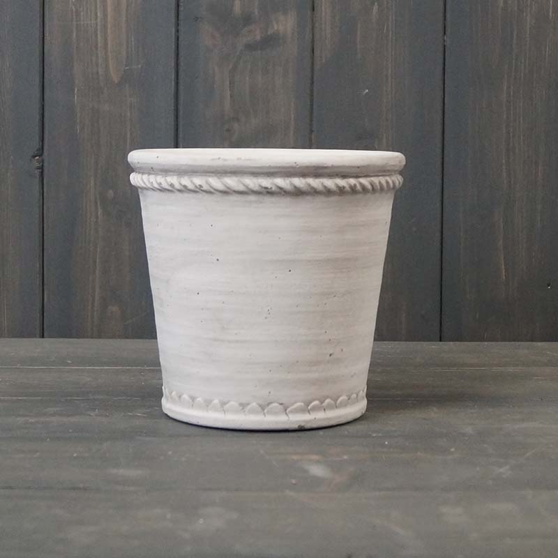 White Tapered Cement Pot (D14.3cm) detail page